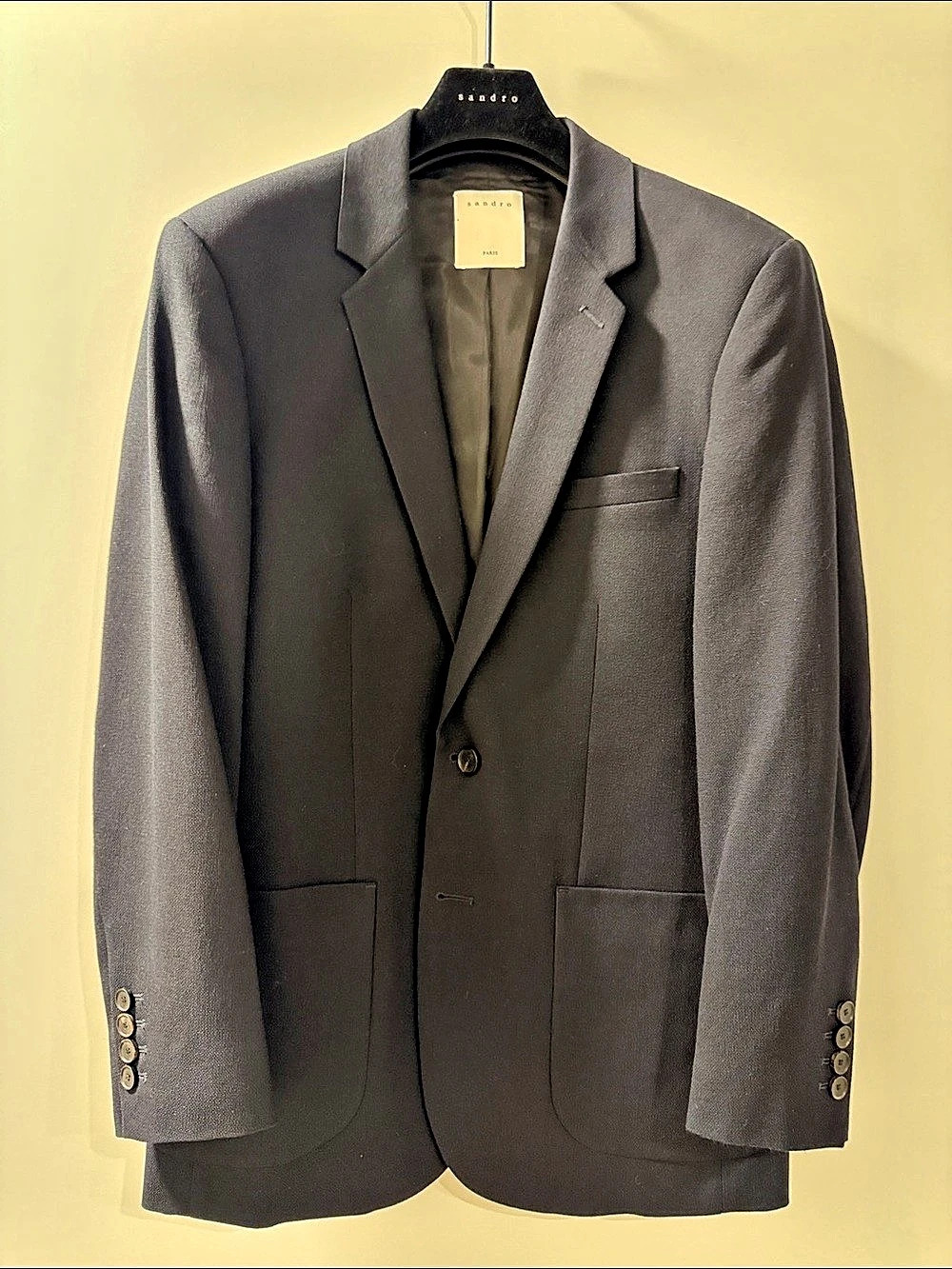 Sandro Men's Blazer Navy Blue Size 38 Like New
